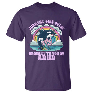 Side Quest ADHD T Shirt Funny Neurodivergent Meme TS10 Purple Print Your Wear