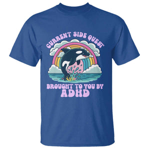 Side Quest ADHD T Shirt Funny Neurodivergent Meme TS10 Royal Blue Print Your Wear