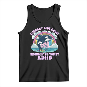 Side Quest ADHD Tank Top Funny Neurodivergent Meme TS10 Black Print Your Wear