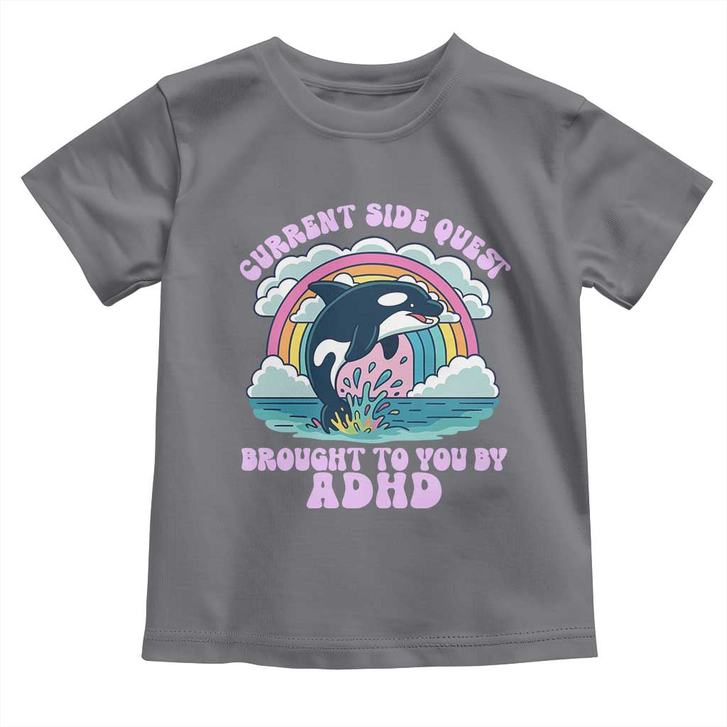 Side Quest ADHD Toddler T Shirt Funny Neurodivergent Meme TS10 Charcoal Print Your Wear