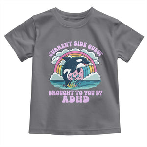 Side Quest ADHD Toddler T Shirt Funny Neurodivergent Meme TS10 Charcoal Print Your Wear