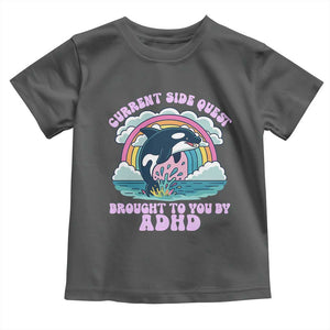 Side Quest ADHD Toddler T Shirt Funny Neurodivergent Meme TS10 Dark Heather Print Your Wear