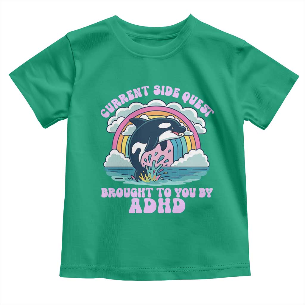 Side Quest ADHD Toddler T Shirt Funny Neurodivergent Meme TS10 Irish Green Print Your Wear