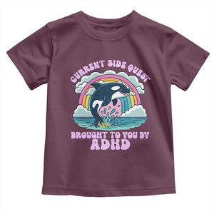 Side Quest ADHD Toddler T Shirt Funny Neurodivergent Meme TS10 Maroon Print Your Wear