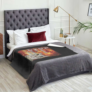 ADHD Cat Meme Throw Blanket Funny Kitty Flames Neurodivergent Gen Z TS10 Print Your Wear