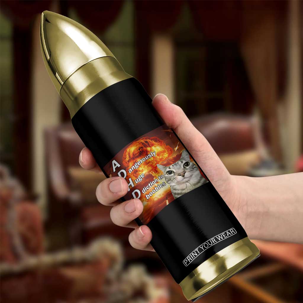 ADHD Cat Meme Bullet Tumbler Funny Kitty Flames Neurodivergent Gen Z TS10 Print Your Wear