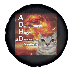 ADHD Cat Meme Spare Tire Cover Funny Kitty Flames Neurodivergent Gen Z TS10 Print Your Wear