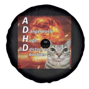 ADHD Cat Meme Spare Tire Cover Funny Kitty Flames Neurodivergent Gen Z TS10 Print Your Wear