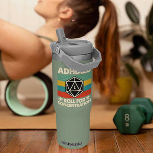ADHD&D Roll for Concentration Flip Straw Tumbler Retro 90s ADHD Roll For Concentration Funny Gamer TS10 One Size: 30 oz Moss Green Print Your Wear