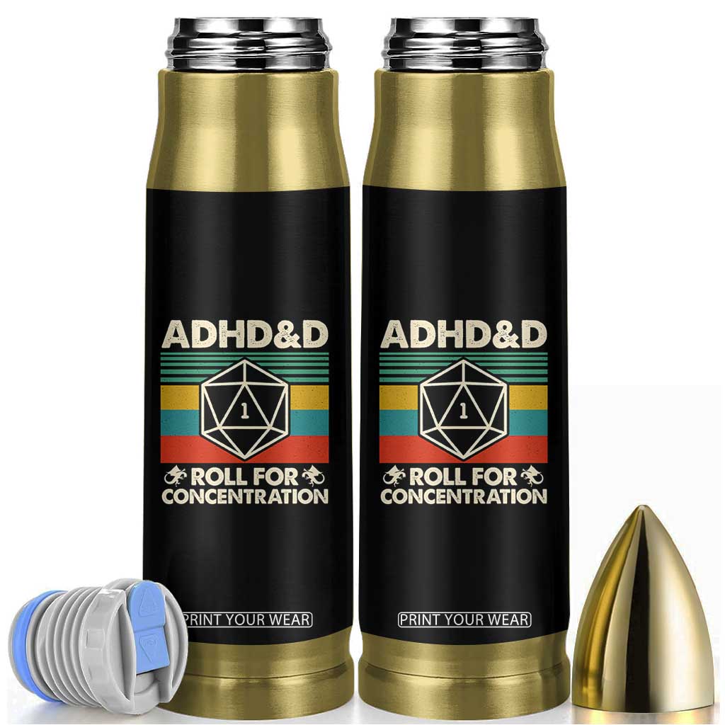 ADHD&D Roll for Concentration Bullet Tumbler Retro 90s ADHD Roll For Concentration Funny Gamer TS10 Black Print Your Wear