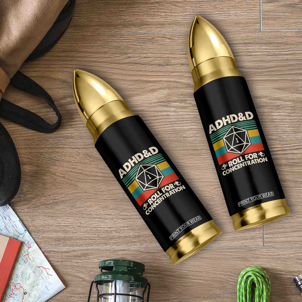 ADHD&D Roll for Concentration Bullet Tumbler Retro 90s ADHD Roll For Concentration Funny Gamer TS10 Print Your Wear