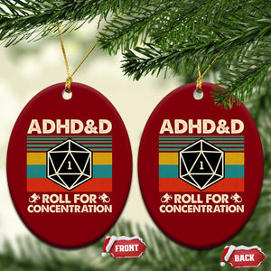 ADHD&D Roll for Concentration Ceramic Ornament Retro 90s ADHD Roll For Concentration Funny Gamer TS10 Print Your Wear