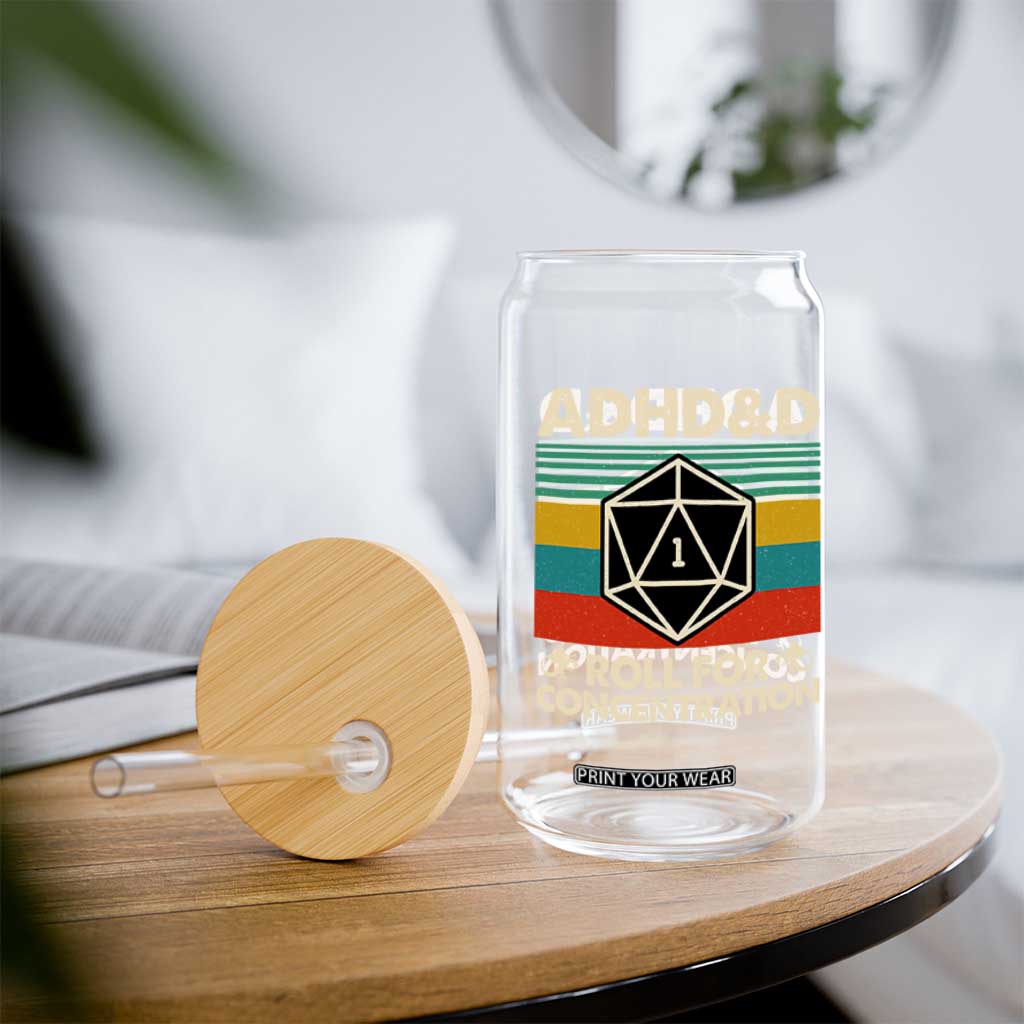 ADHD&D Roll for Concentration Glass Can Retro 90s ADHD Roll For Concentration Funny Gamer TS10 Print Your Wear