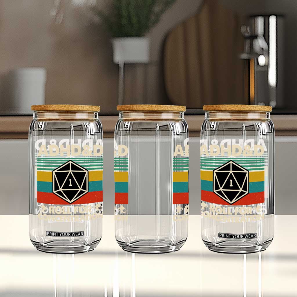 ADHD&D Roll for Concentration Glass Can Retro 90s ADHD Roll For Concentration Funny Gamer TS10 Print Your Wear