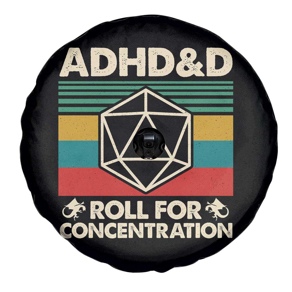 ADHD&D Roll for Concentration Spare Tire Cover Retro 90s ADHD Roll For Concentration Funny Gamer TS10 Print Your Wear