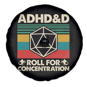 ADHD&D Roll for Concentration Spare Tire Cover Retro 90s ADHD Roll For Concentration Funny Gamer TS10 Print Your Wear