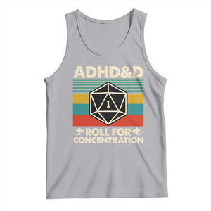 ADHD&D Roll for Concentration Tank Top Retro 90s ADHD Roll For Concentration Funny Gamer TS10 Athletic Heather Print Your Wear