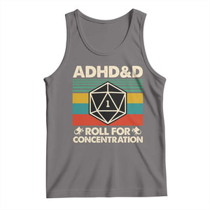 ADHD&D Roll for Concentration Tank Top Retro 90s ADHD Roll For Concentration Funny Gamer TS10 Deep Heather Print Your Wear