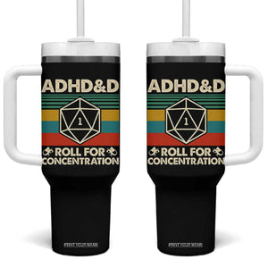 ADHD&D Roll for Concentration Tumbler With Handle Retro 90s ADHD Roll For Concentration Funny Gamer TS10 One Size: 40 oz Black Print Your Wear