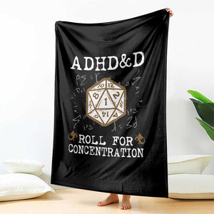 ADHD&D Roll for Concentration Throw Blanket ADHD Roll For Concentration Funny Gamer TS10 Print Your Wear