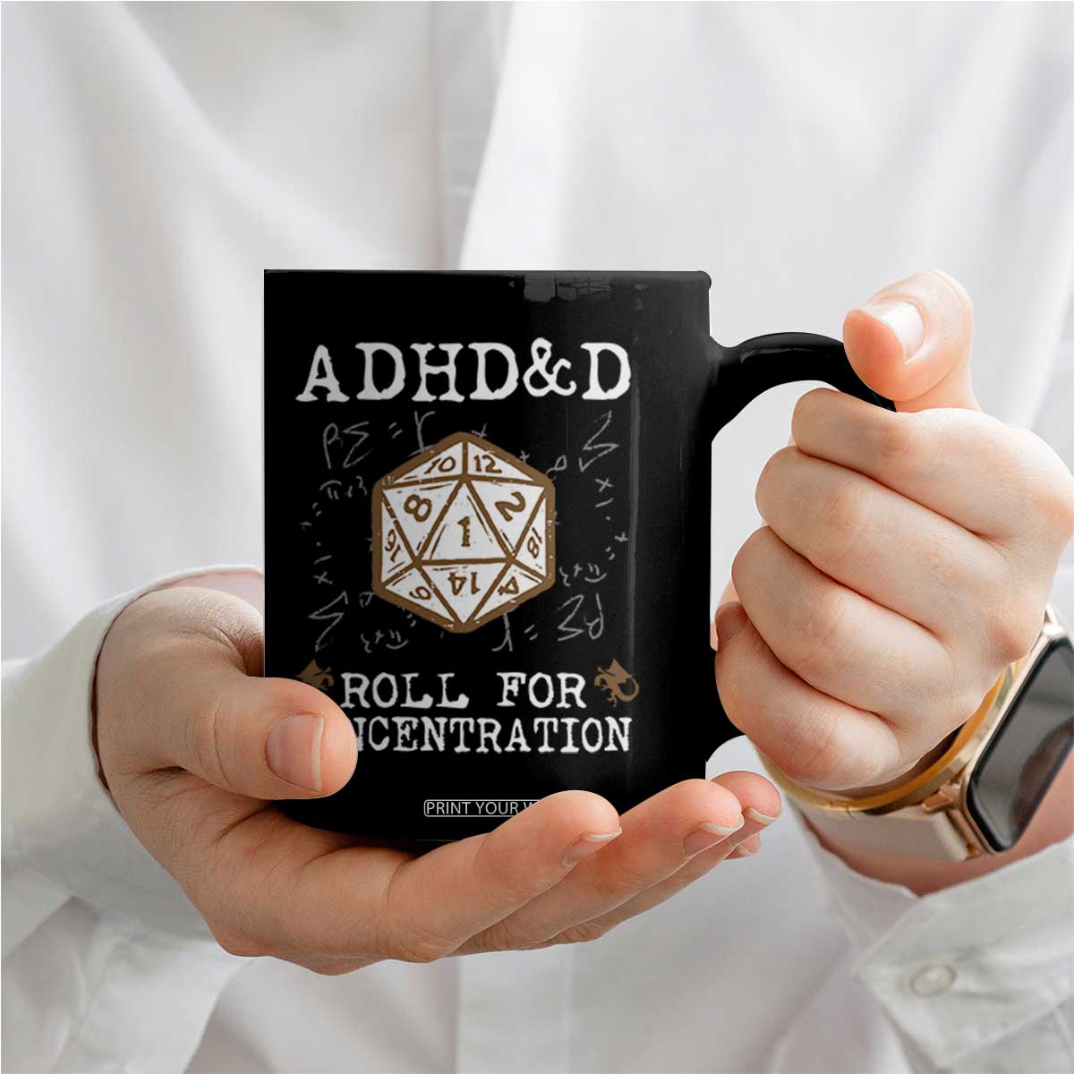 ADHD&D Roll for Concentration Coffee Mug ADHD Roll For Concentration Funny Gamer TS10 Print Your Wear