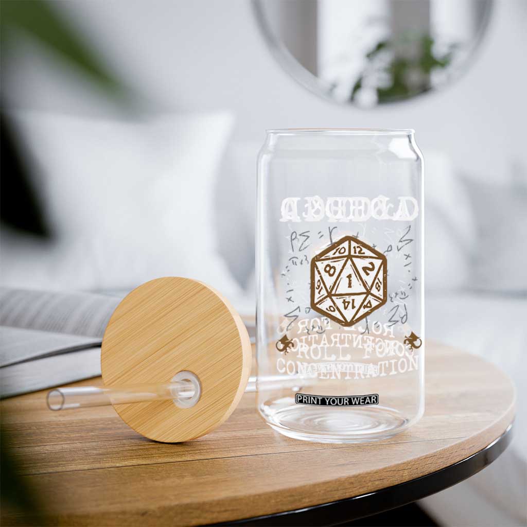 ADHD&D Roll for Concentration Glass Can ADHD Roll For Concentration Funny Gamer TS10 Print Your Wear