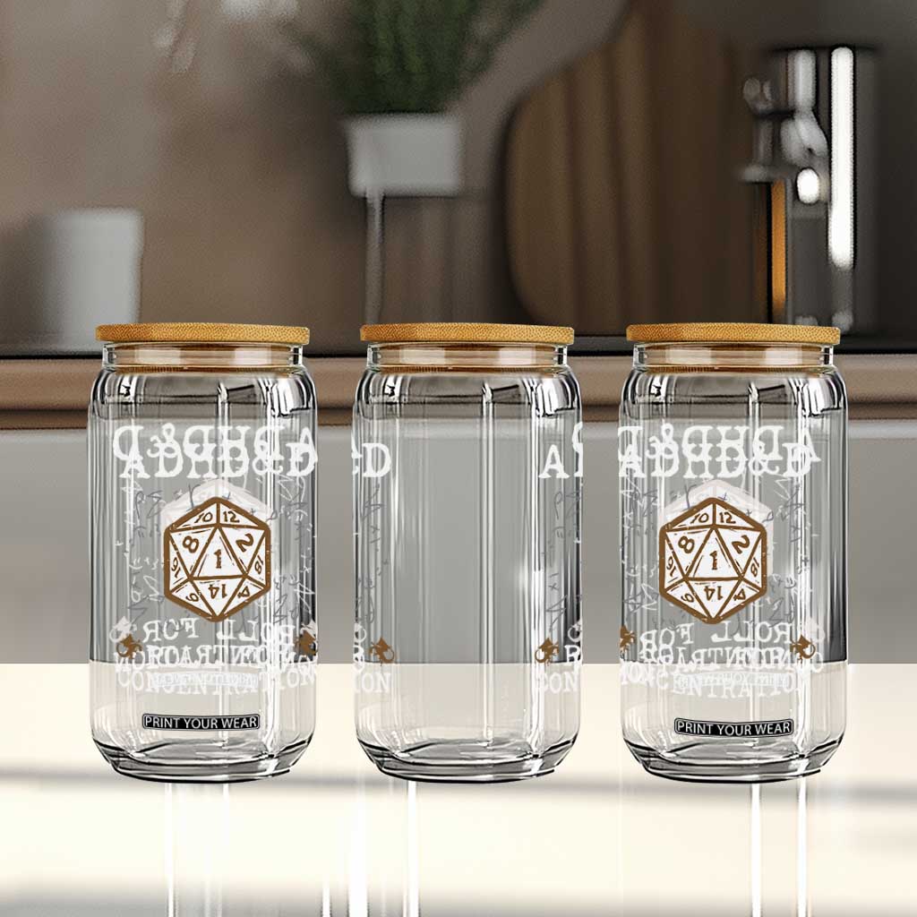 ADHD&D Roll for Concentration Glass Can ADHD Roll For Concentration Funny Gamer TS10 Print Your Wear