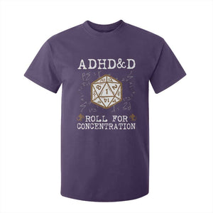 ADHD&D Roll for Concentration T Shirt For Kid ADHD Roll For Concentration Funny Gamer TS10 Purple Print Your Wear
