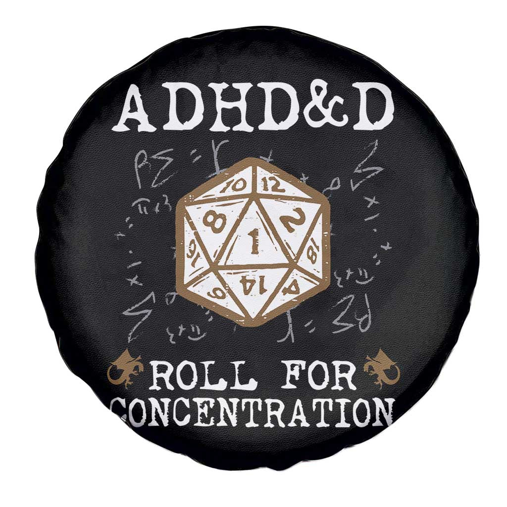 ADHD&D Roll for Concentration Spare Tire Cover ADHD Roll For Concentration Funny Gamer TS10 Print Your Wear
