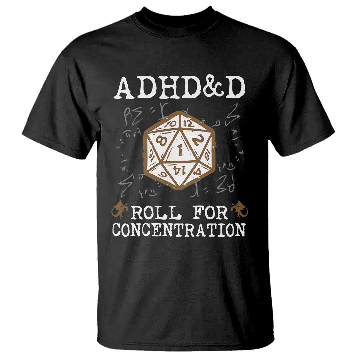 ADHD&D Roll for Concentration T Shirt ADHD Roll For Concentration Funny Gamer TS10 Black Print Your Wear