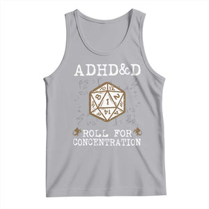ADHD&D Roll for Concentration Tank Top ADHD Roll For Concentration Funny Gamer TS10 Athletic Heather Print Your Wear