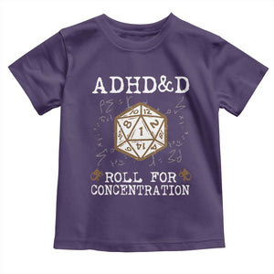 ADHD&D Roll for Concentration Toddler T Shirt ADHD Roll For Concentration Funny Gamer TS10 Purple Print Your Wear