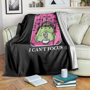 ADHD Meme Throw Blanket Neurodivergent Wizard Frog I Cant Focus TS10 Print Your Wear