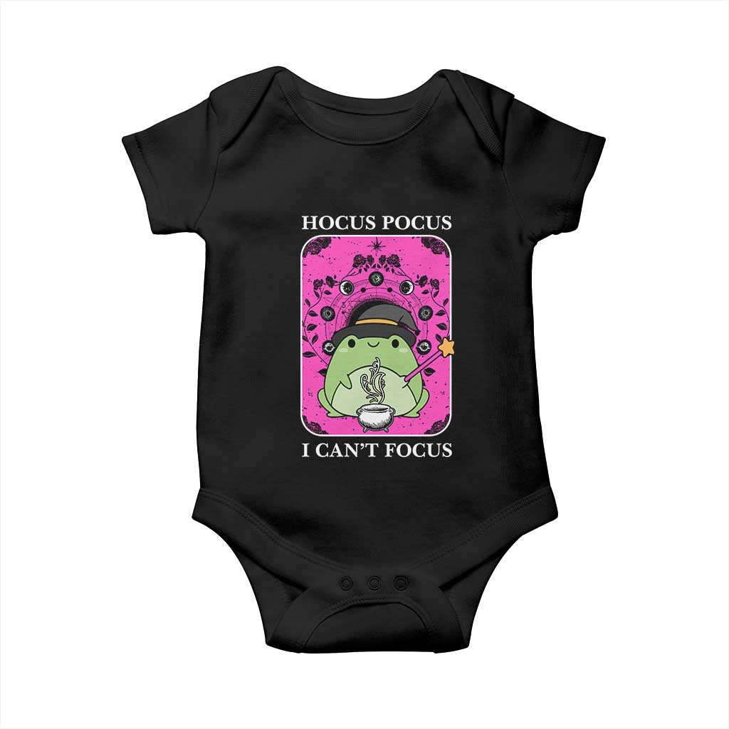 ADHD Meme Baby Onesie Neurodivergent Wizard Frog I Cant Focus TS10 Black Print Your Wear