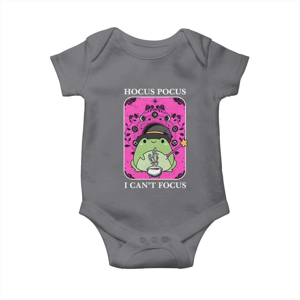 ADHD Meme Baby Onesie Neurodivergent Wizard Frog I Cant Focus TS10 Charcoal Print Your Wear