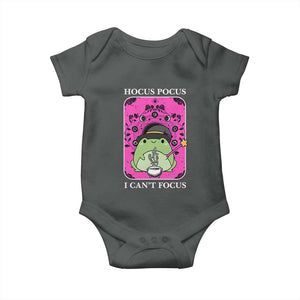 ADHD Meme Baby Onesie Neurodivergent Wizard Frog I Cant Focus TS10 Dark Heather Print Your Wear