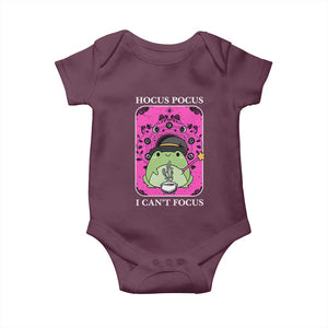 ADHD Meme Baby Onesie Neurodivergent Wizard Frog I Cant Focus TS10 Maroon Print Your Wear