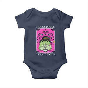 ADHD Meme Baby Onesie Neurodivergent Wizard Frog I Cant Focus TS10 Navy Print Your Wear