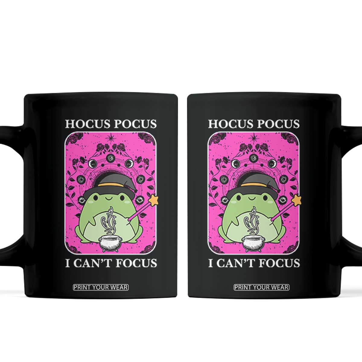 ADHD Meme Coffee Mug Neurodivergent Wizard Frog I Cant Focus TS10 Black Print Your Wear