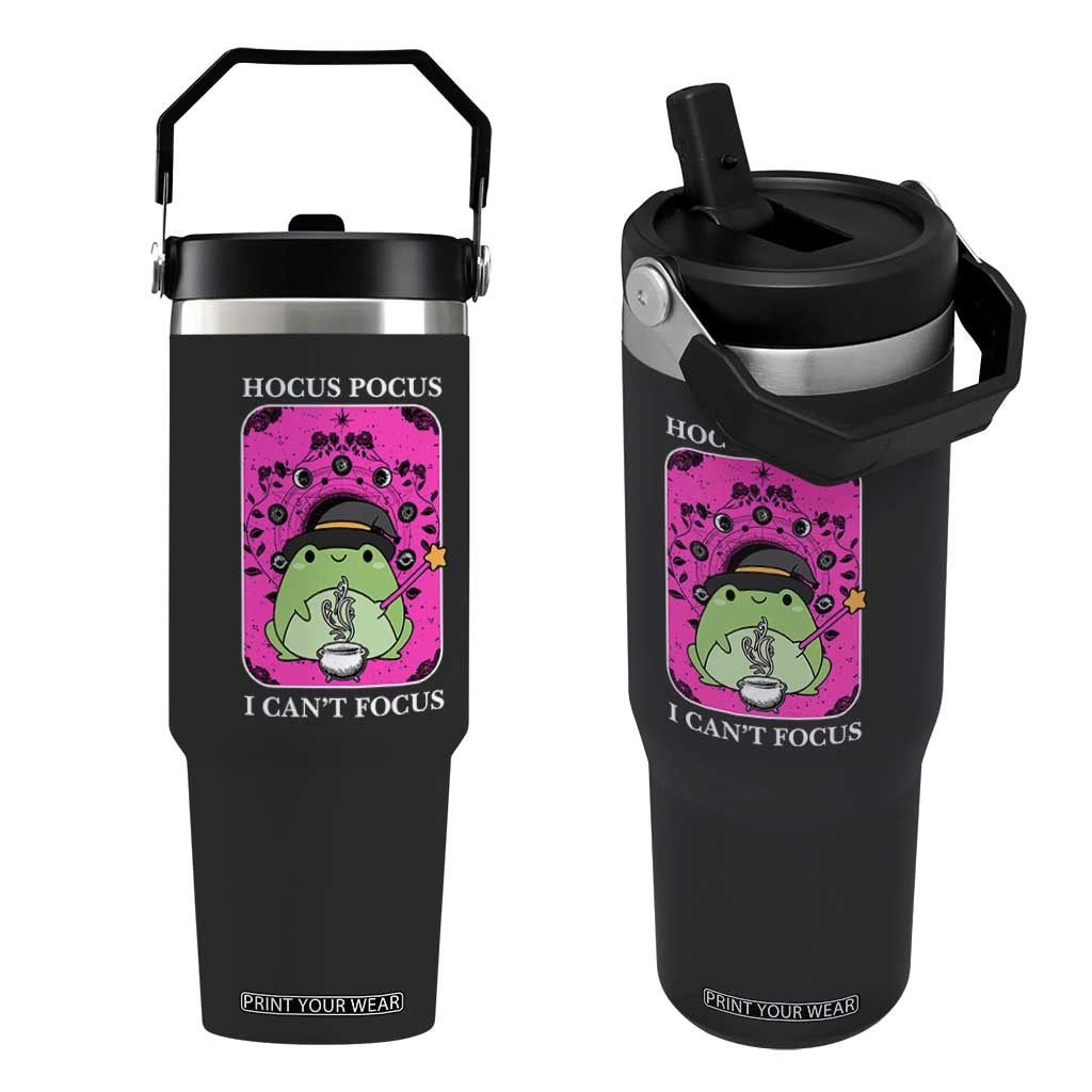 ADHD Meme Flip Straw Tumbler Neurodivergent Wizard Frog I Cant Focus TS10 One Size: 30 oz Black Print Your Wear