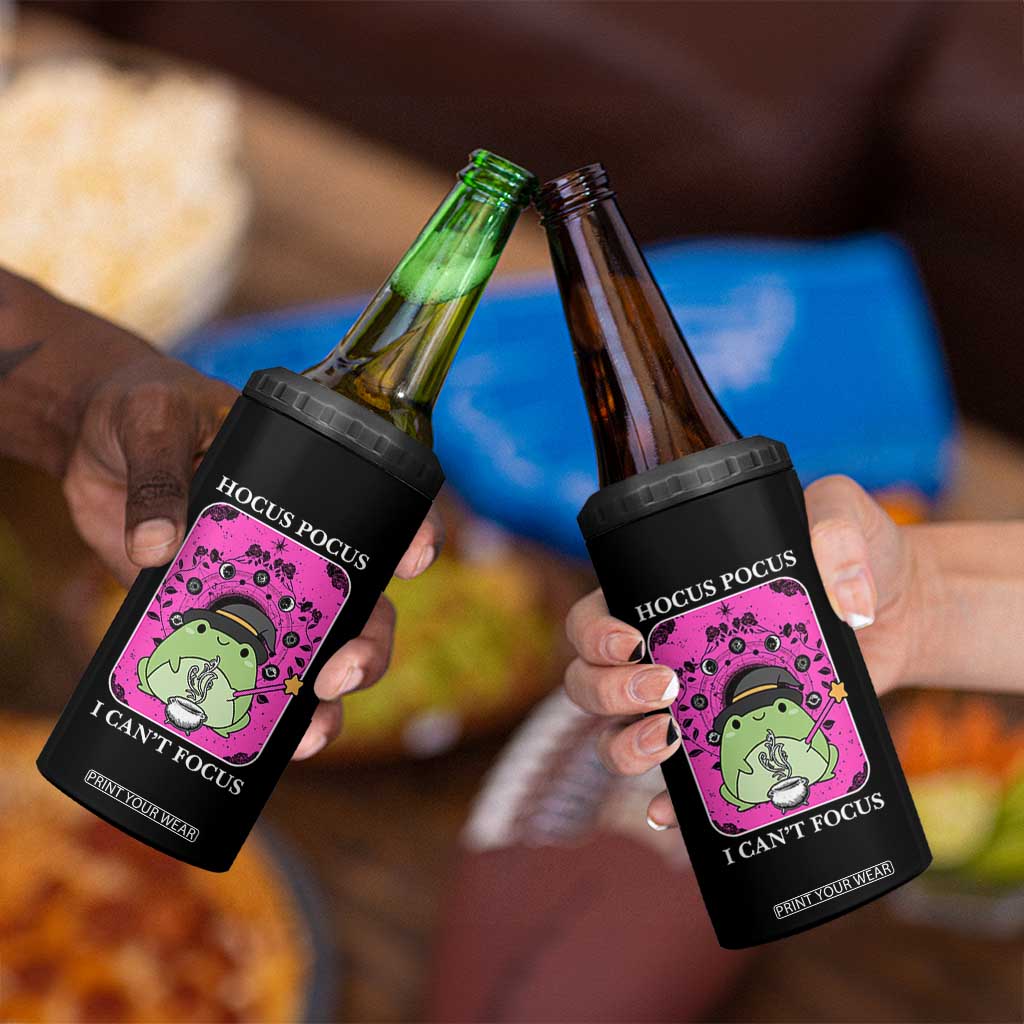 ADHD Meme 4 in 1 Can Cooler Tumbler Neurodivergent Wizard Frog I Cant Focus TS10 Print Your Wear