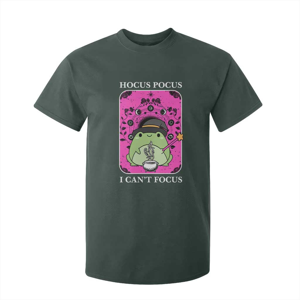 ADHD Meme T Shirt For Kid Neurodivergent Wizard Frog I Cant Focus TS10 Dark Forest Green Print Your Wear