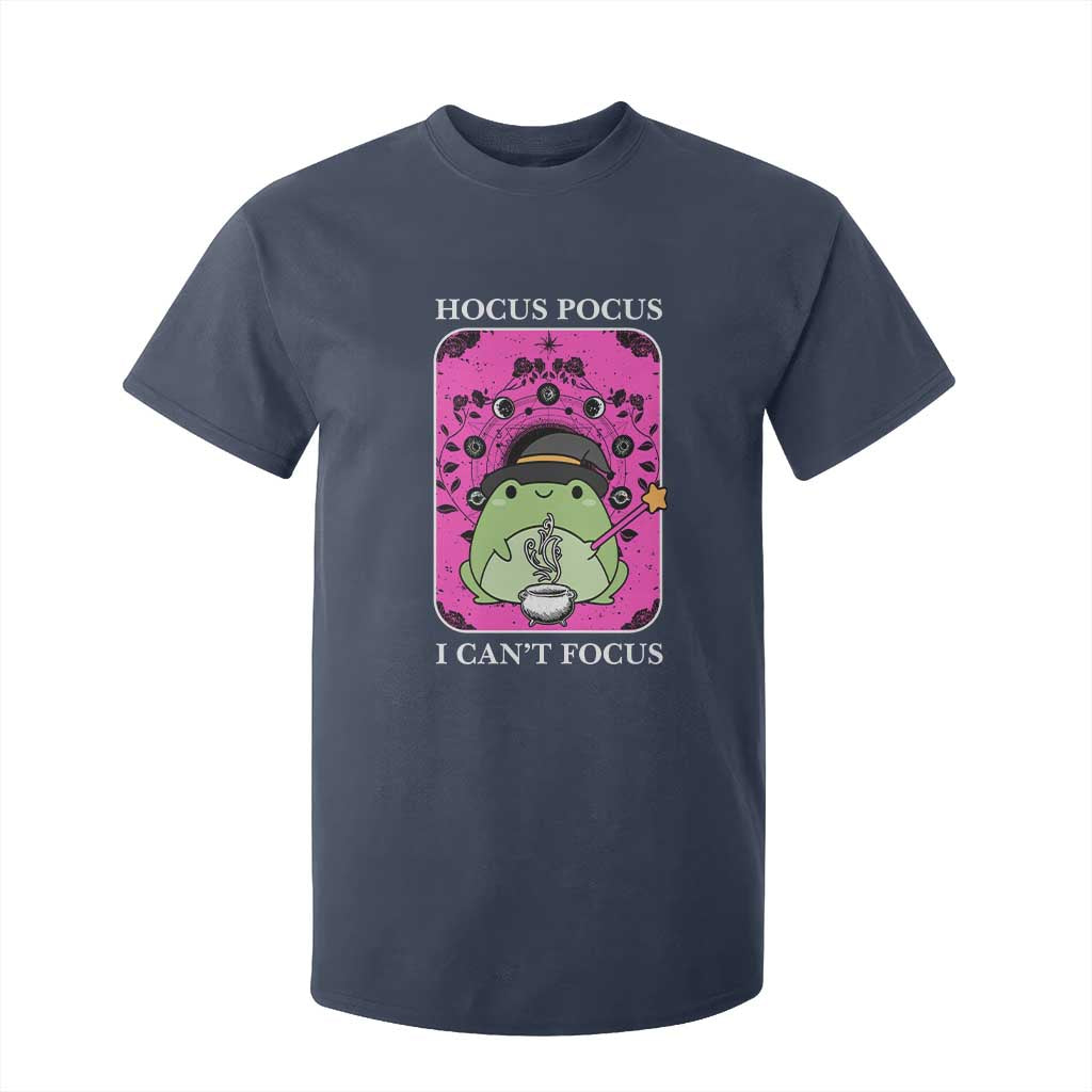 ADHD Meme T Shirt For Kid Neurodivergent Wizard Frog I Cant Focus TS10 Navy Print Your Wear