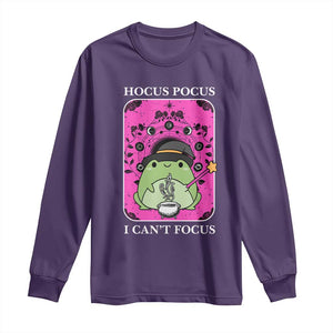 ADHD Meme Long Sleeve Shirt Neurodivergent Wizard Frog I Cant Focus TS10 Purple Print Your Wear