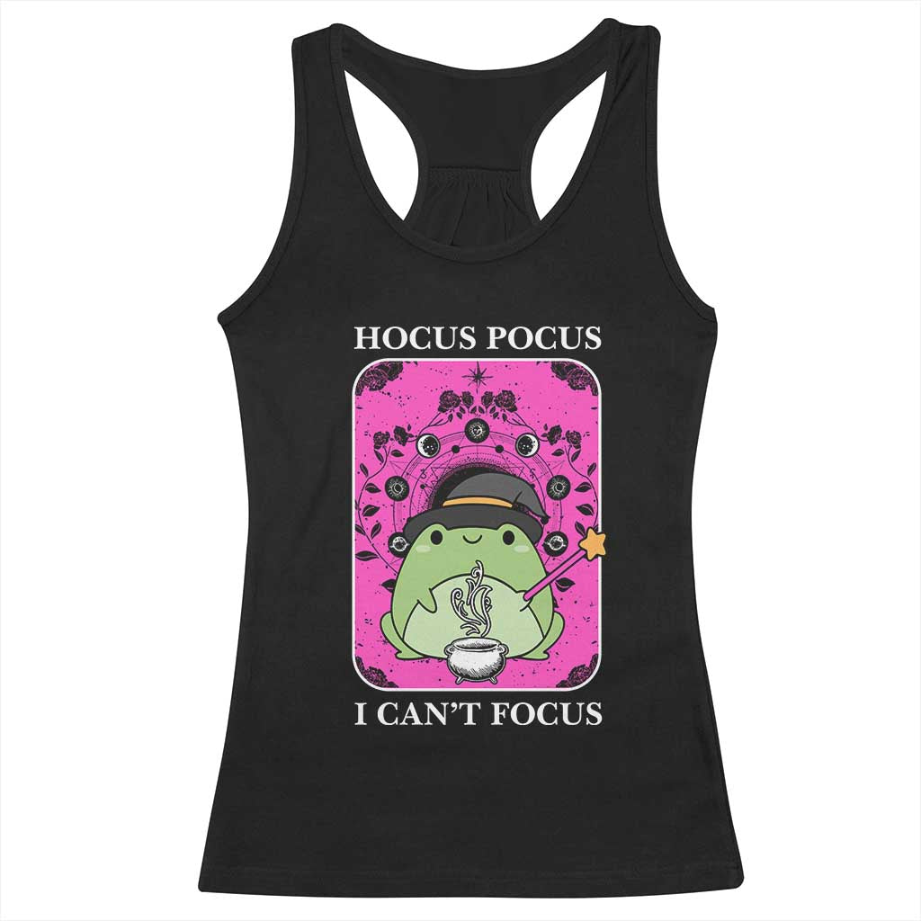 ADHD Meme Racerback Tank Top Neurodivergent Wizard Frog I Cant Focus TS10 Black Print Your Wear