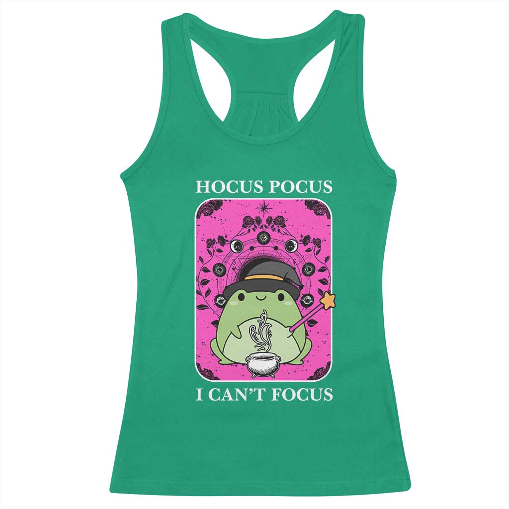 ADHD Meme Racerback Tank Top Neurodivergent Wizard Frog I Cant Focus TS10 Irish Green Print Your Wear