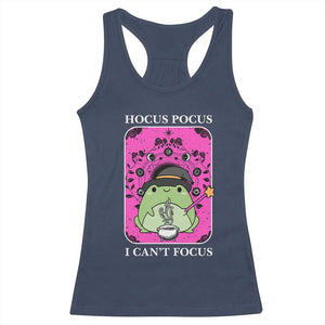ADHD Meme Racerback Tank Top Neurodivergent Wizard Frog I Cant Focus TS10 Navy Print Your Wear