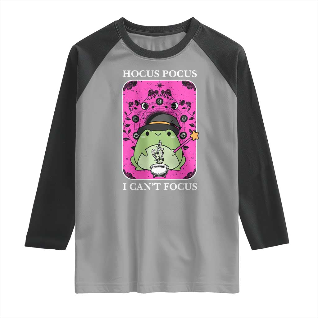 ADHD Meme Raglan Shirt Neurodivergent Wizard Frog I Cant Focus TS10 Sport Gray Black Print Your Wear