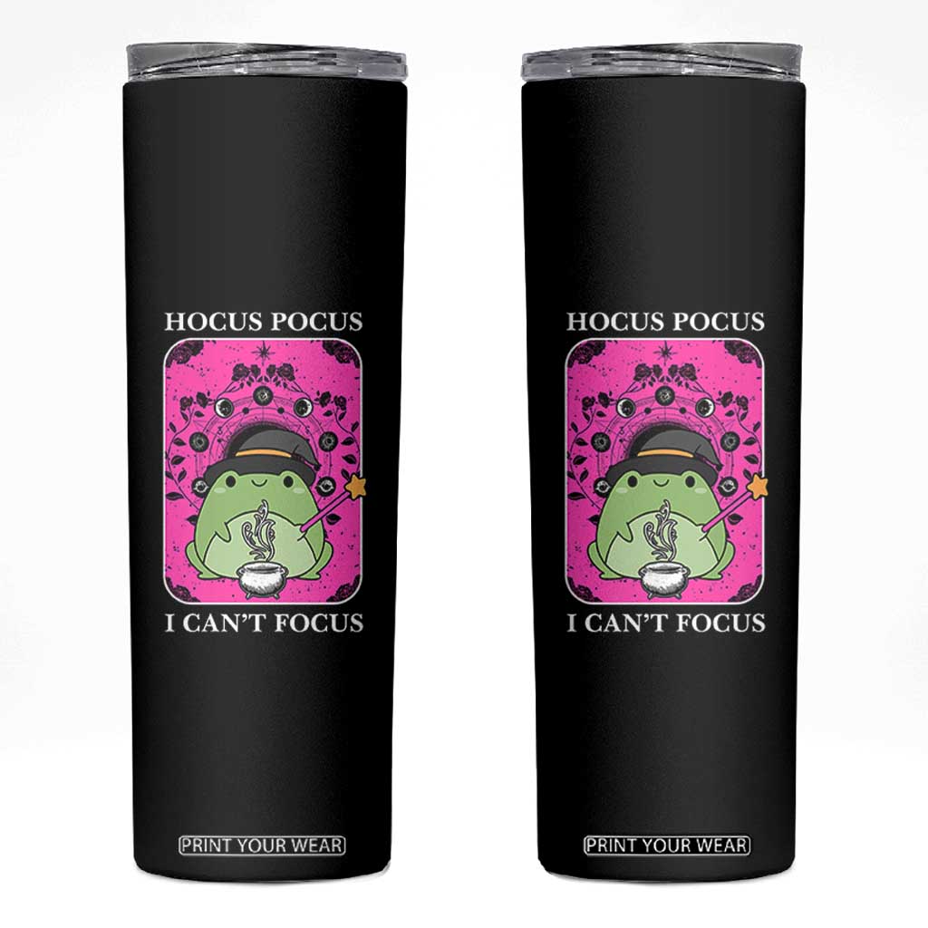 ADHD Meme Skinny Tumbler Neurodivergent Wizard Frog I Cant Focus TS10 Black Print Your Wear