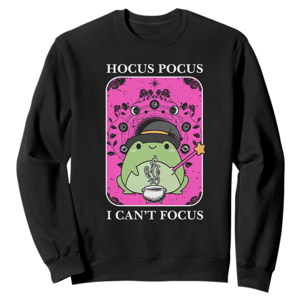 ADHD Meme Sweatshirt Neurodivergent Wizard Frog I Cant Focus TS10 Black Print Your Wear